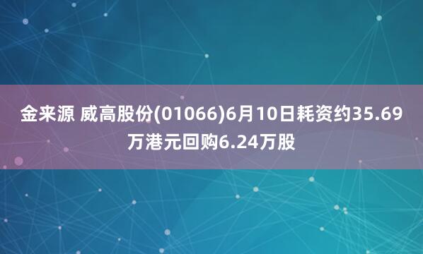 金来源 威高股份(01066)6月10日耗资约35.69万港元回购6.24万股